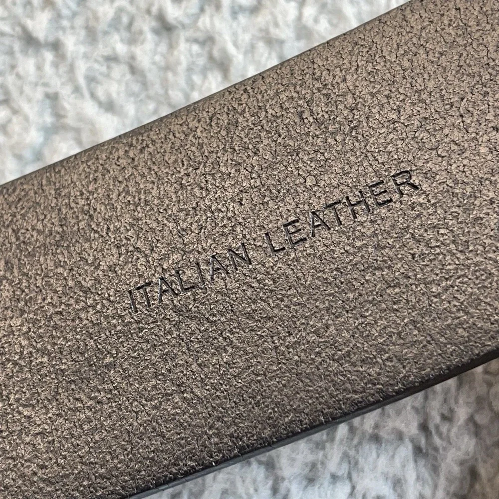 Lauren Ralph‎ Lauren Belts Mens Large Black Italian Leather w/Brass Buckle READ